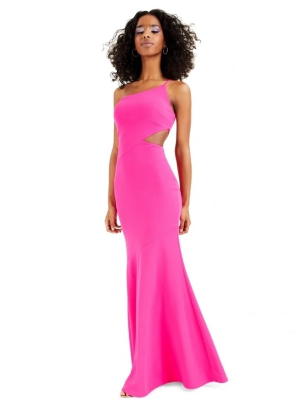 One-Shoulder Side-Cutout Gown